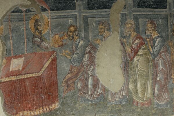 Communion of the Apostles, detail