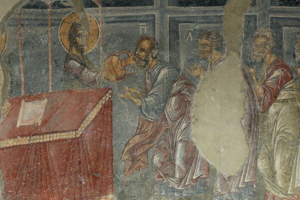 Communion of the Apostles, detail