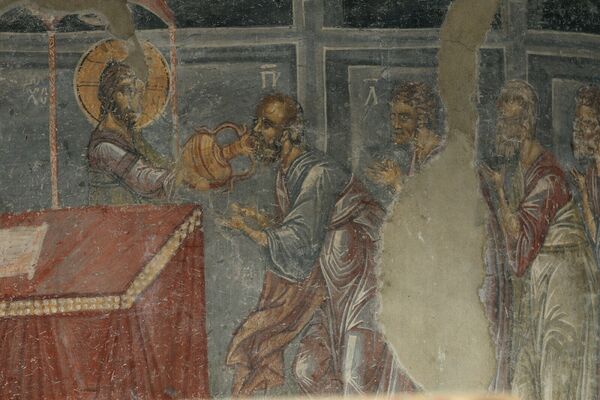 Communion of the Apostles, detail