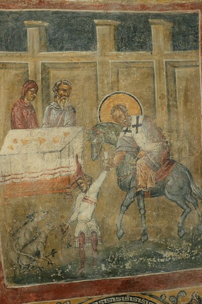 Saint Nicholas Returns Basil to His Parents, detail