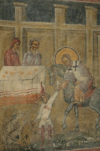 Saint Nicholas Returns Basil to His Parents, detail