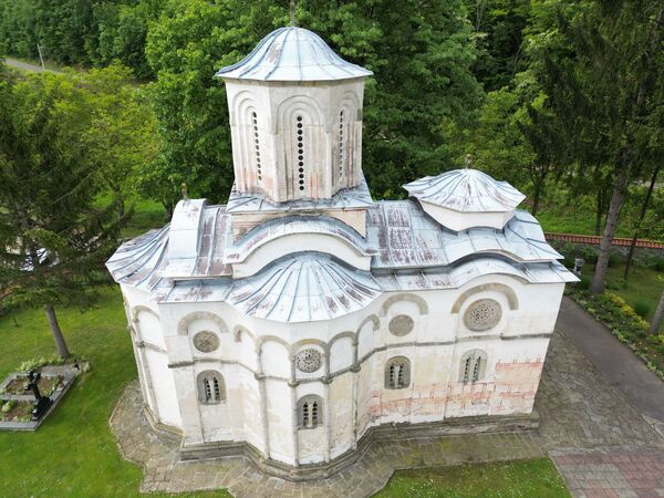 View from above on the north side of the church