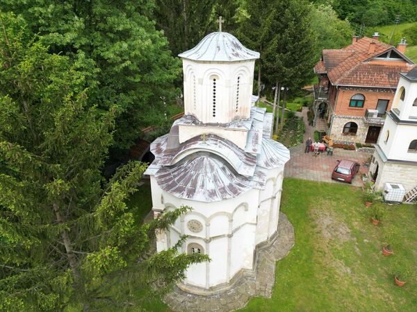 Church, bell tower, and dormitory