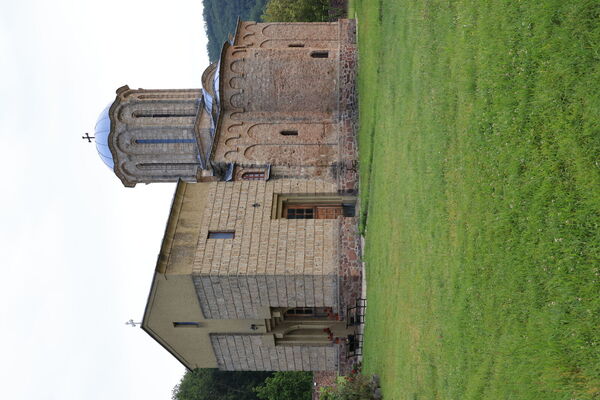 Southwest side of the church