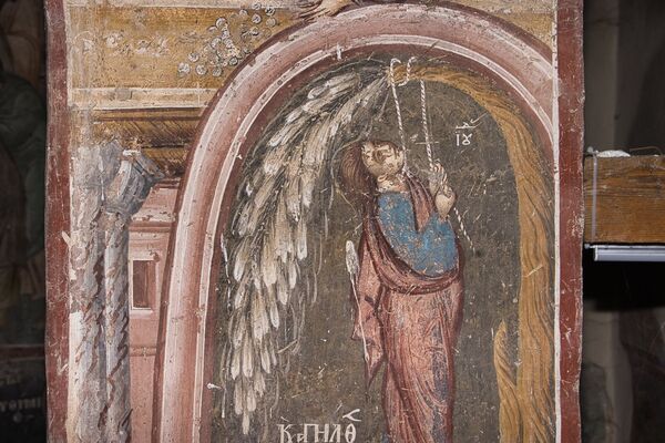 Remorse and the suicide of Judas, detail