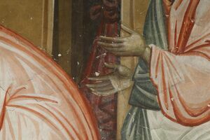 The Communion of the Apostles, detail