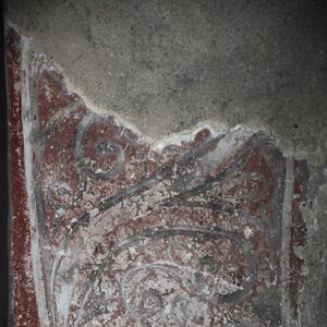 Ornament in the arch of the lunette above the west entrance