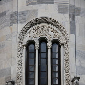 Three-light window on the sanctuary apse