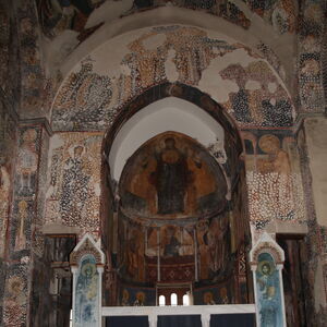 View of the east wall and the sanctuary