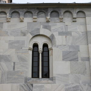 Blind arcades and the window on the south facade