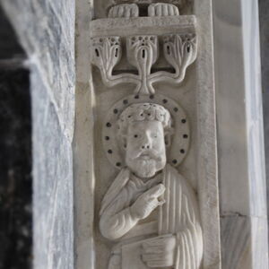 South doorpost with figures of the apostles