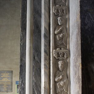 North doorpost with figures of the apostles