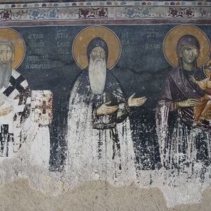 Saint Sava of Serbia, Saint Simeon Nemanja and the Mother of God with infant Christ