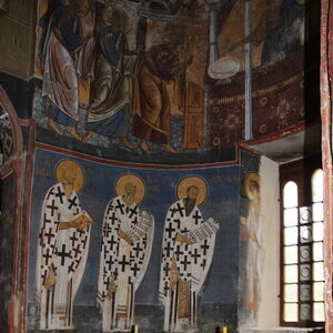 View of the north side of the central sanctuary apse