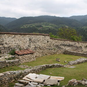 Archaeological remains of buildins along the east and north walls of the monastery