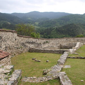 Archaeological remains of buildins along the east and north walls of the monastery