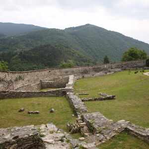 Archaeological remains of buildins along the east and north walls of the monastery