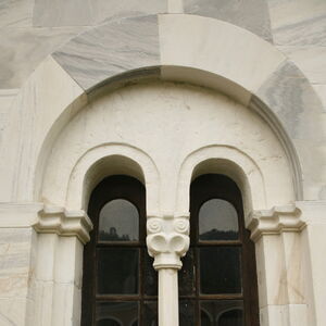 Sculptural decoration of the narthex window on south facade