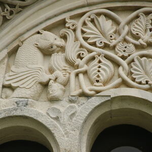 Lunette of the three-light window on the sanctuary apse